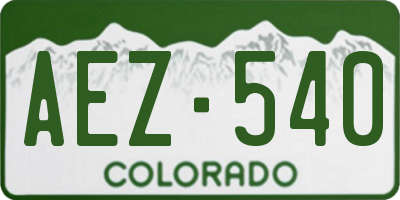 CO license plate AEZ540