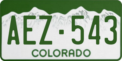 CO license plate AEZ543