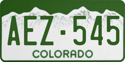 CO license plate AEZ545