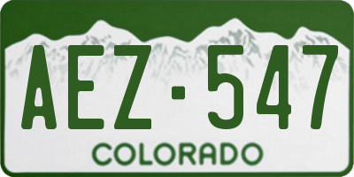 CO license plate AEZ547