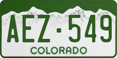 CO license plate AEZ549
