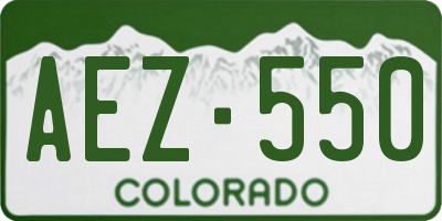 CO license plate AEZ550