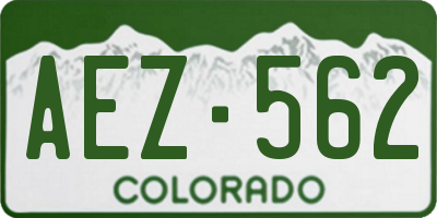 CO license plate AEZ562