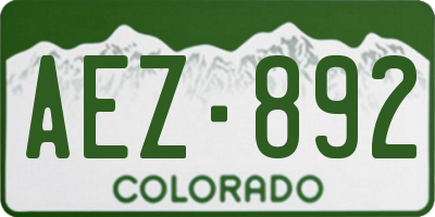 CO license plate AEZ892