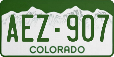 CO license plate AEZ907