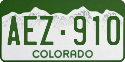 CO license plate AEZ910