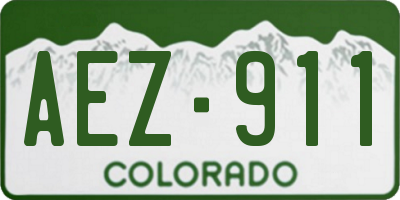 CO license plate AEZ911