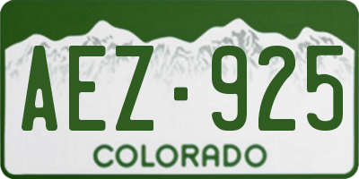 CO license plate AEZ925
