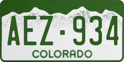 CO license plate AEZ934