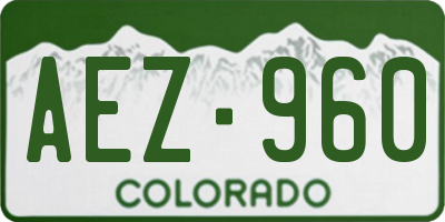 CO license plate AEZ960