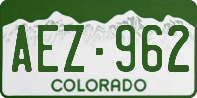 CO license plate AEZ962