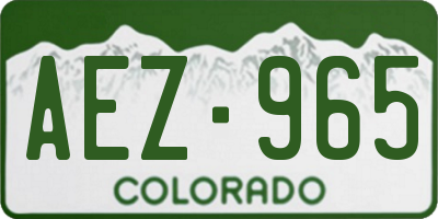 CO license plate AEZ965