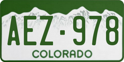 CO license plate AEZ978