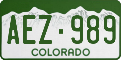 CO license plate AEZ989