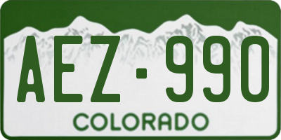 CO license plate AEZ990