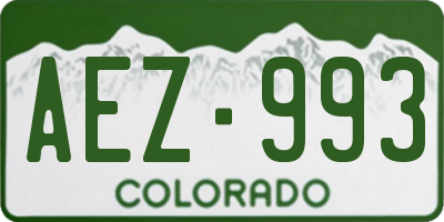 CO license plate AEZ993