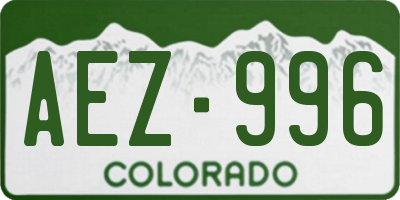 CO license plate AEZ996