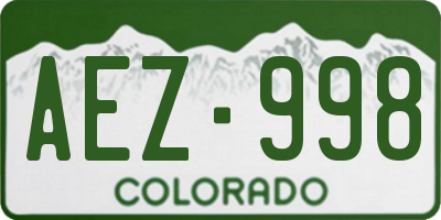 CO license plate AEZ998