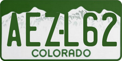 CO license plate AEZL62