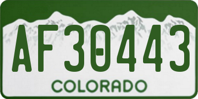 CO license plate AF30443