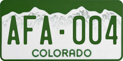 CO license plate AFA004