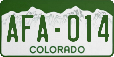 CO license plate AFA014