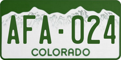 CO license plate AFA024