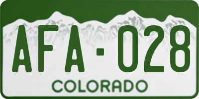 CO license plate AFA028