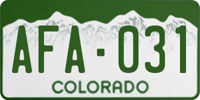 CO license plate AFA031