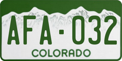 CO license plate AFA032