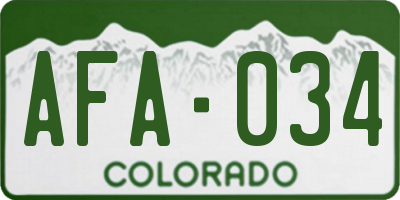 CO license plate AFA034