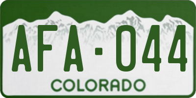 CO license plate AFA044