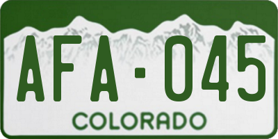 CO license plate AFA045
