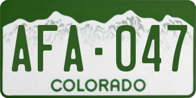 CO license plate AFA047