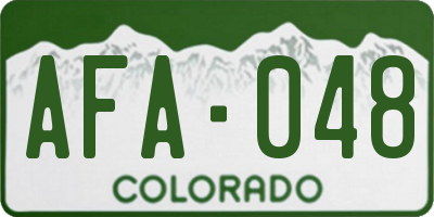 CO license plate AFA048