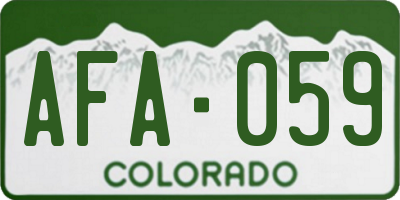 CO license plate AFA059