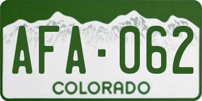 CO license plate AFA062