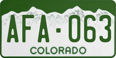CO license plate AFA063