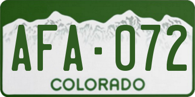 CO license plate AFA072