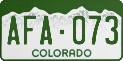 CO license plate AFA073