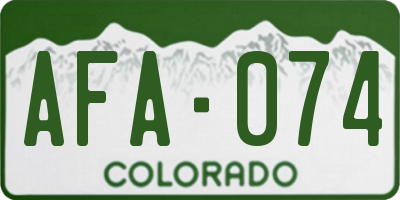CO license plate AFA074