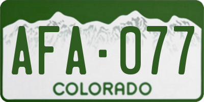 CO license plate AFA077