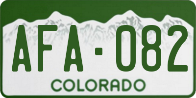 CO license plate AFA082