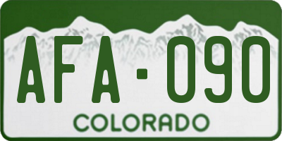 CO license plate AFA090