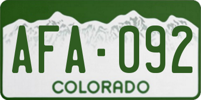 CO license plate AFA092