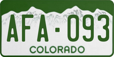 CO license plate AFA093