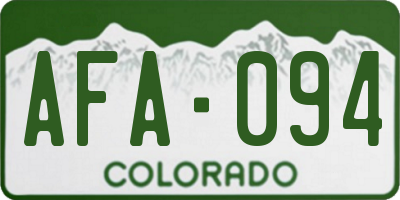 CO license plate AFA094