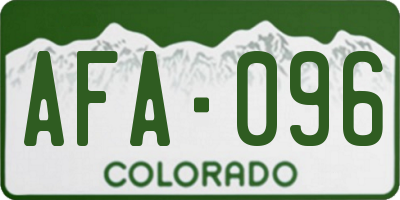 CO license plate AFA096