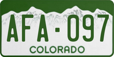 CO license plate AFA097