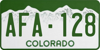 CO license plate AFA128